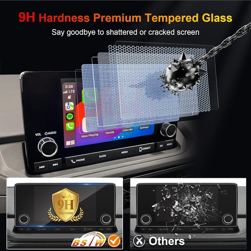 BSTW for 2025 Honda Accord Screen Protector for 2023 2024 2025 Accord LX/EX 2025 Accord SE 7-Inch Color Touch-Screen for 2025 Honda Accord Accessories Tempered Glass Protective Film - Image 4
